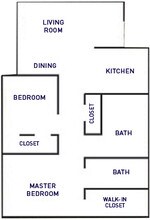 2 Bed 1 1 2 Bath 10-1072 floor plan